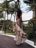 Nukty Women Leopard Printed Irregular Split Hem Maxi Dress Sexy Backless Sleeveless Sling Dresses New Lady Beach Holiday Robes