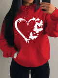 Nukty Combination Of Love And Butterfly  Pattern Hoody Women Hip Hop Street Hoodies Trendy Pocket Clothes Vintage Multicolor Hoodie