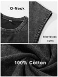 Nukty Summer Men's Washed Cotton Tank Tops Muscle Gym Sleeveless Workout T Shirts Running Beach Loose Cutoff Tees