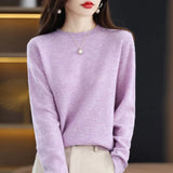Nukty Cashmere Sweater Women's Knitting Sweater 100% Pure Merino Wool Winter Fashion Basic V-neck Chic Top Autumn Warm Pullover