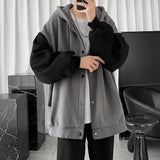 Nukty Korean Style  Stylish Ribbed Cuff Hood Jacket Super Soft Unisex Jacket Single Breasted   for Dating