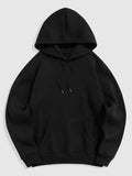 Nukty Hoodie for Men Solid Fleece-lined Sweatshirts Unisex Streetwear Pullover Fall Winter Hooded Jumper Basic Sweats