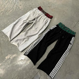 Nukty Vintage Harajuku Style Striped Casual Pants For Men And Women High Waist Straight Leg Loose Fit Hip Hop Sweatpants
