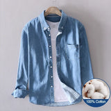 Nukty 100% Cotton Autumn New Long-sleeved Denim Shirt Men Fashion Casual High Street Male Clothes Top Classic Light Blue Black Gray