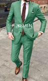 Nukty Men's Suit   Handsome Casual 2 Piece Suit For Men Wedding Tuxedos Notched Lapel Groomsmen  Business  Prom Blazer