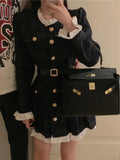 Nukty French Vintage Autumn Women Korean Fashion Elegant Party Mini Dress Female Long Sleeve Sweet One-piece Dress New