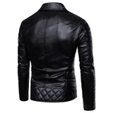 Nukty Winter New Standing Collar Leather Jacket Men's Business High-grade Leather Jacket Young and Large Size Motorcycle Jacket