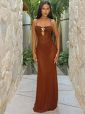 Nukty Sexy Patchwork Mesh See Through Women Long Dress Fashion Square Neck Sleeveless Slim Maxi Dresses Summer Vocation Beach Vestidos