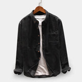 Nukty Autumn Men Shirt Long Sleeve Regular Fit Mens Casual Shirt Thick Solid Color Men's Shirts With Pockets Male Coat MY846