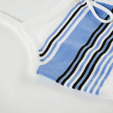 Nukty Elegant Striped Stitching Knitted Crop Top Casual Lace-up Bow Cute Tees Women Summer Holiday Style Vest y2k Aesthetic Tee