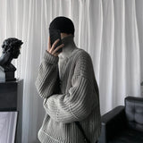 Nukty Autumn Winter Mens Casual Turtleneck Pullover Men's Long Sleeve Rollneck Sweater Korean Style Fashion Warm Knitted Sweater