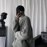 Nukty Autumn Winter Mens Casual Turtleneck Pullover Men's Long Sleeve Rollneck Sweater Korean Style Fashion Warm Knitted Sweater