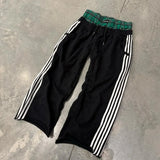 Nukty Vintage Harajuku Style Striped Casual Pants For Men And Women High Waist Straight Leg Loose Fit Hip Hop Sweatpants