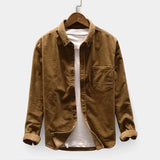 Nukty Autumn Men Shirt Long Sleeve Regular Fit Mens Casual Shirt Thick Solid Color Men's Shirts With Pockets Male Coat MY846