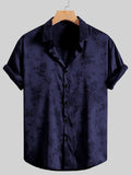 Nukty Men's Embroidered Shirt  Short Sleeve Shirt Casual Summer Beach Button Down Shirts