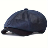 Nukty Summer Mesh Newsboy caps Breathable Casual Outdoor Retro Beret Hats Octagonal hat Fashion Solid Flat Caps