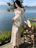 Nukty Elegant Velvet Print Mermaid Womens Dresses Sexy Spaghetti Strap Sleeveless Bodycon Evening Party Dress Slim Waist Vestidos Robe