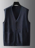 Nukty Large knitted sweater, men's new cardigan vest, autumn and winter large loose fat sweater.