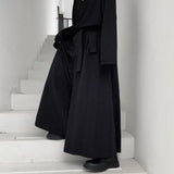 Nukty Chinese Style Men Trousers Dark Style Irregular Wide Leg Men Pants Lace Up Hanfu Tang Trousers Harajuku Kimono Samurai Pants