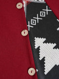 Nukty Long Sleeve Colorblock Dress Christmas Dress Tree Snowflake Print Cinched Godet A Line Mini Robe For Women
