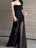 Nukty Korean Sexy Strapless HotSweet Women's Dresses Backless Sleeveless Party Long Robe Clothes Spring Summer Fashion New Outfits