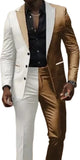 Nukty prom outfits for guys Two Color Panels for A  Men's Suits，Tailor-made Suitsï¼? Pieces Blazer and Pants Set，Single Breasted，for Summer Beach，Groomsmen