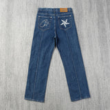 Nukty Demonic Straight Leg Jeans Retro Logo Print Unisex Long Trousers Hip Hop Style Cross-Border Trade From Mainland China