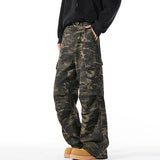 Nukty Men Baggy Camouflage Ripstop Cargo Jeans Male Classic Straight Casual Denim Pants American Style Street Hip Pop Denim Trousers