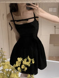 Nukty Summer Y2K Spaghetti Strap Evening Party Dresses Solid Elegant Sleeveless Sexy A-line Short Dress One Piece Vestido Mujer