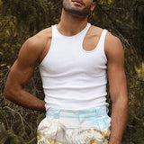 Nukty Men's Tank Tops Fashion Solid Color Sexy Vests for Men Premium Personality Breathable Hollow Out Streetwear Tops S-4XL 2023