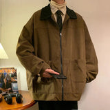 Nukty American Style Vintage 2024 Men Bomber Jacket Windbreakers Zipper Coats Autumn Loose Cargo Outwear