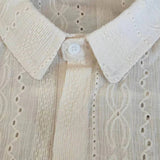 Nukty Shirts for men Apricot Handsome Lapel Men Blouse Vacation Hollow Out Sexy Fashion Men Clothing Male Mesh Long-sleeved Shirts