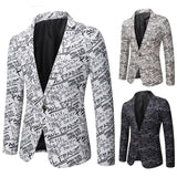 Nukty WELL DRESSED MEN Brand Suit Jacket Fashion Letter Print Casual Slim Fit Blazers Homme 3D Floral Coat Autumn Man Business Social Dress Blazer Coat