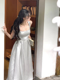 Nukty Elegant Midi Dresses For Women Sleeveless Wedding Evening Party Dress Solid Slim A-line Vintage Chic Prom Robe Vestidos Mujer