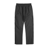 Nukty High Street Vibe Functional Tapered Pants Glue Pressed Side Zipper Nylon Trousers Baggy Casual Thin Tactical Pants for Men