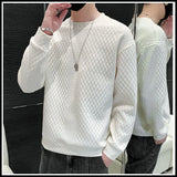 Nukty Spring Autumn Y2K Elegant Fashion KPOP Sweatshirt Man Fashion All Match Long Sleeve Top Solid Color Casual Pullover Male Clothes