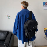 Nukty Men Corduroy Shirts Harajuku Korean Loose Style Long Sleeve Vintage Streetwear Overshirt M-3XL