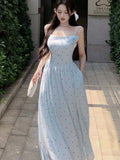 Nukty Women  Sleeveless Polka Dot Slash Neck Dresses Spring Summer Backless Sweet Elegant Party Dress Vintage Ladies Casual Vestidos