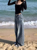 Nukty  Y2K Vintage Baggy Jeans Women Harajuku High Waist Streetwear Oversize Denim Pants Korean Gyaru Grunge Hip Hop Trousers New