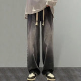 Men's Jeans Korean Version Student Casual Pants High Street Straight Loose Wide Leg Jeans Black Grey Blue Baggy Jeans