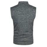 Nukty Autumn and Winter Men's Knitted Velvet Fashion Casual Top Zipper Vest Sleeveless High Neck Fleece Solid Color Men's Wear