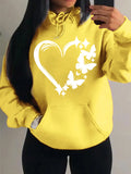 Nukty Combination Of Love And Butterfly  Pattern Hoody Women Hip Hop Street Hoodies Trendy Pocket Clothes Vintage Multicolor Hoodie