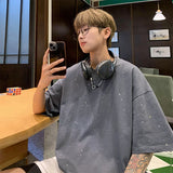 Nukty 5 Colors Men's Glitter Tee Shirts Women Short Sleeve Oversized Chic Summer All-match T-Shirts Men Korean Daily Loose Tops
