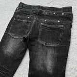 Nukty Y2K Washed Jeans Gothic Retro Micro Flared Double Waisted Lace Up Pants Men Women Streetwear High Quality Design Sense Trousers