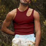Nukty Men's Tank Tops Fashion Solid Color Sexy Vests for Men Premium Personality Breathable Hollow Out Streetwear Tops S-4XL 2023