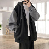 Nukty Korean Style  Stylish Ribbed Cuff Hood Jacket Super Soft Unisex Jacket Single Breasted   for Dating