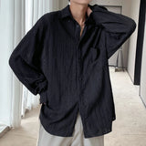 Nukty Shirts for Men Hollow Out Lapel Men Blouse Vacation Sexy Handsome Fashion Men Clothing Mesh Long-sleeved Shirts Black/Apricot