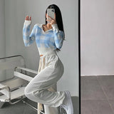 Nukty Autumn Winter Vintage Knitwear Crop Tops Women Pullover Sweaters Fashion Female Long Sleeve Elastic Casual Plaid Knitted Shirts