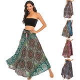 Nukty Fashion Skirts Women Clothes Roupas Saia Bottom Women Skirt New Sexy Woman Long Jupe Bohemian Boho Flowers Elastic Waist Faldas