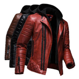 Nukty Winter New Standing Collar Leather Jacket Men's Business High-grade Leather Jacket Young and Large Size Motorcycle Jacket